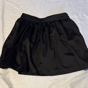 Blue Rain Francesca’s Black Satin-like Skater mini Skirt pleated Like New